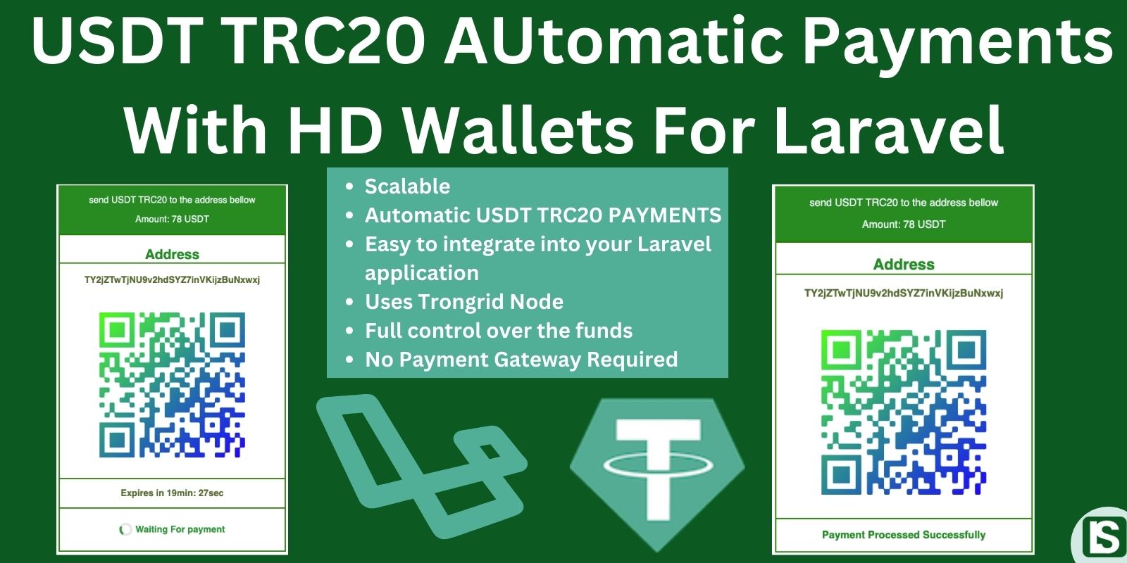 Laravel USDT TRC20 Automatic Payments With HD Wallets